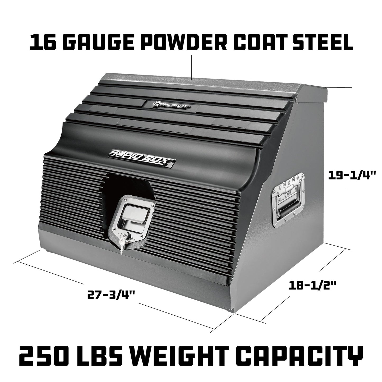 PowerBuilt Tools 26 in. Rapid Box Slant Front Tool Box-Red or Grey