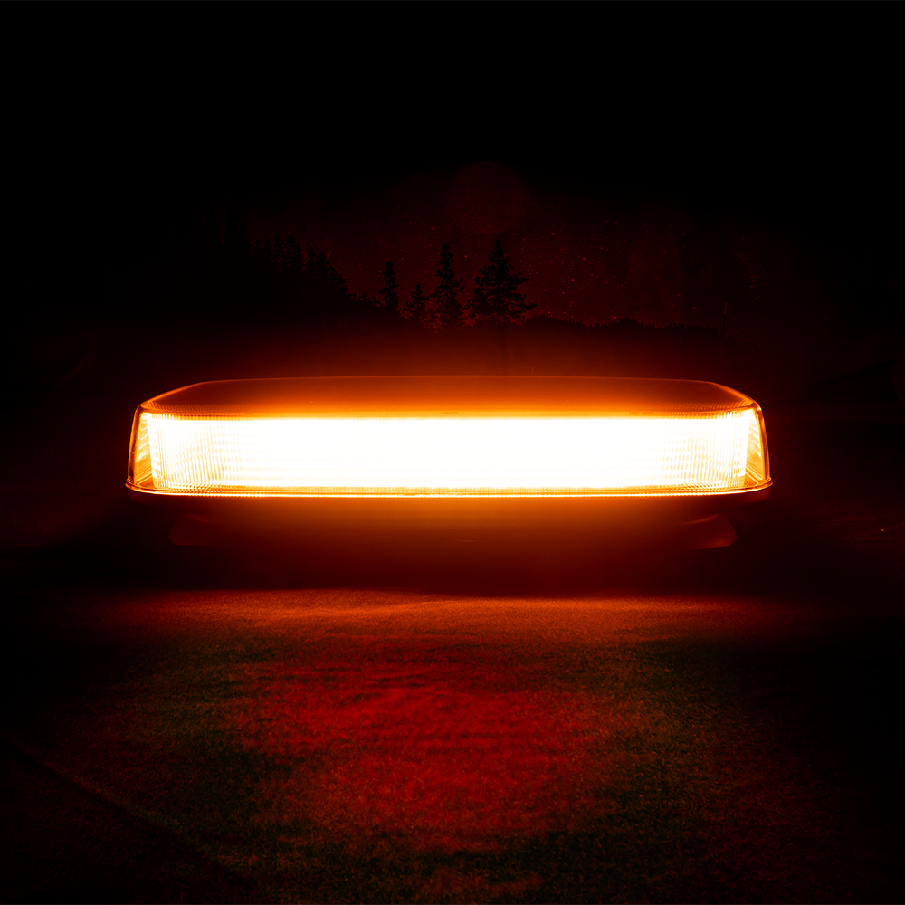BuiltBright 12" Amber/White LED Warning Light Bar BB6001A