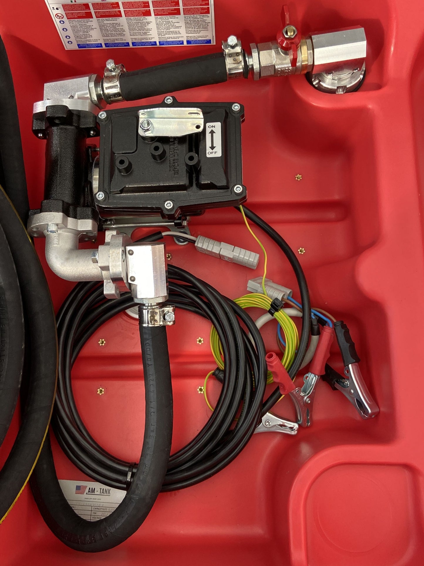 AM-Tank 155 gal DOT Gasoline Tank w/ 12V Pump and UL Auto Nozzle