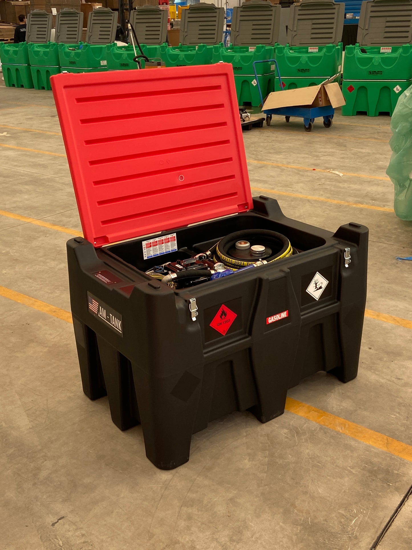 AM-Tank 116 Gallon GASOLINE transfer tank with 12v pump & auto nozzle