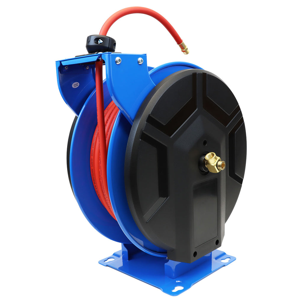 Macnaught M3 Slow-Retraction Air & Water Hose Reel – 3/8" X 50 Ft, 300 PSI, Heavy-Duty Steel, 3-Year Warranty