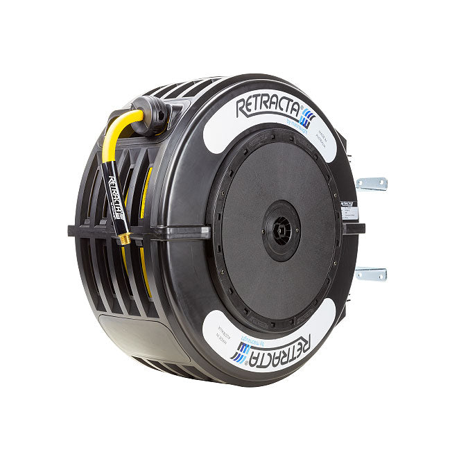 Macnaught R3 Engineered Thermoplastic Heavy Duty Hose Reel Air Water Service 1/2 inch x 65 ft 300 PSI Black Case / Yellow Hose PN# RY465K-02