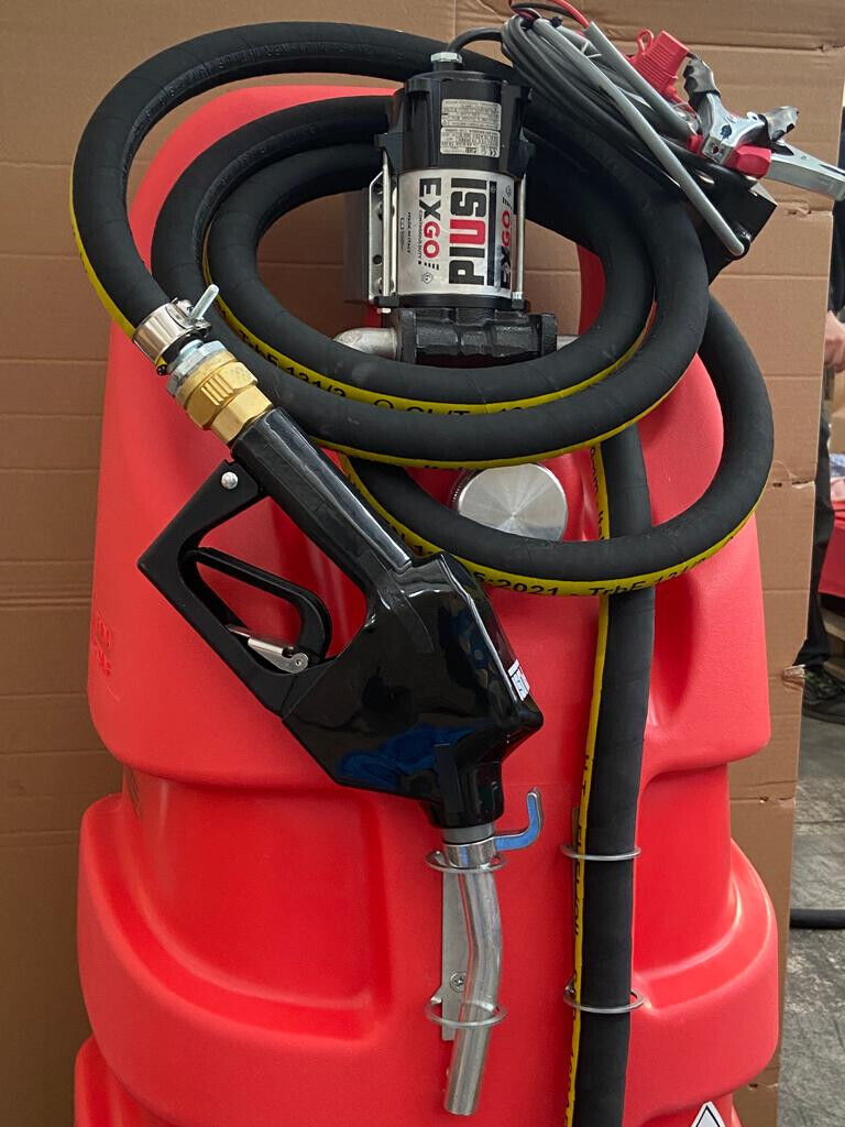 AM-Tank 29gal Gas & Diesel transfer caddy with 12V pump & auto nozzle