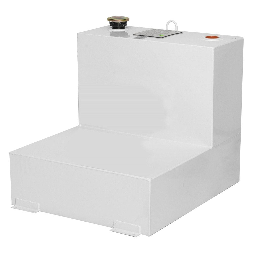 JOBOX 51 Gallon White L-Shaped Steel Liquid Transfer Tank for Trucks