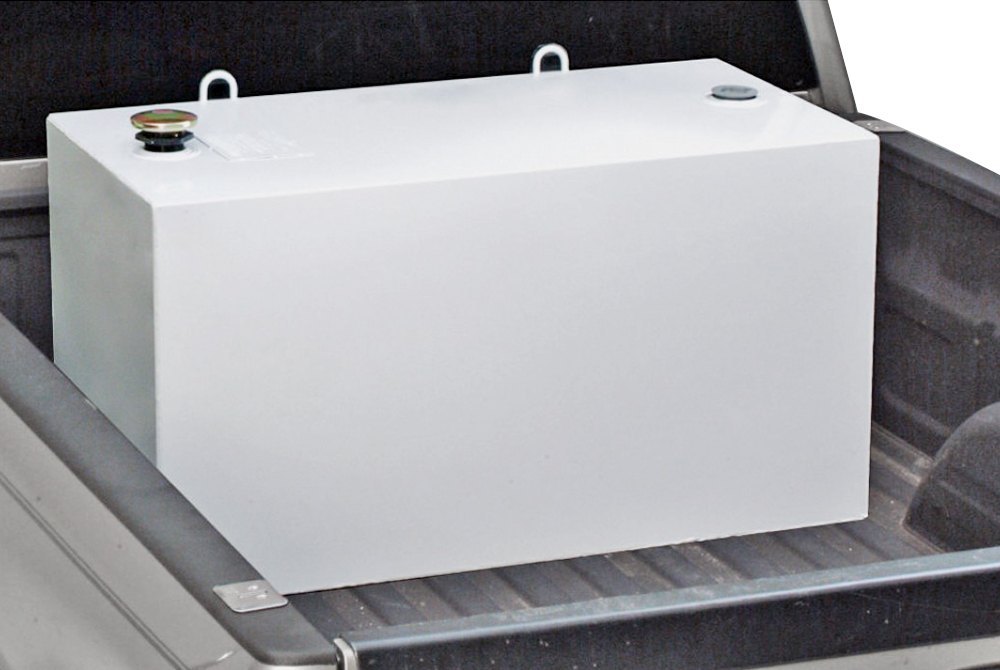 JOBOX 96 Gallon White Rectangular Steel Liquid Transfer Tank for Trucks