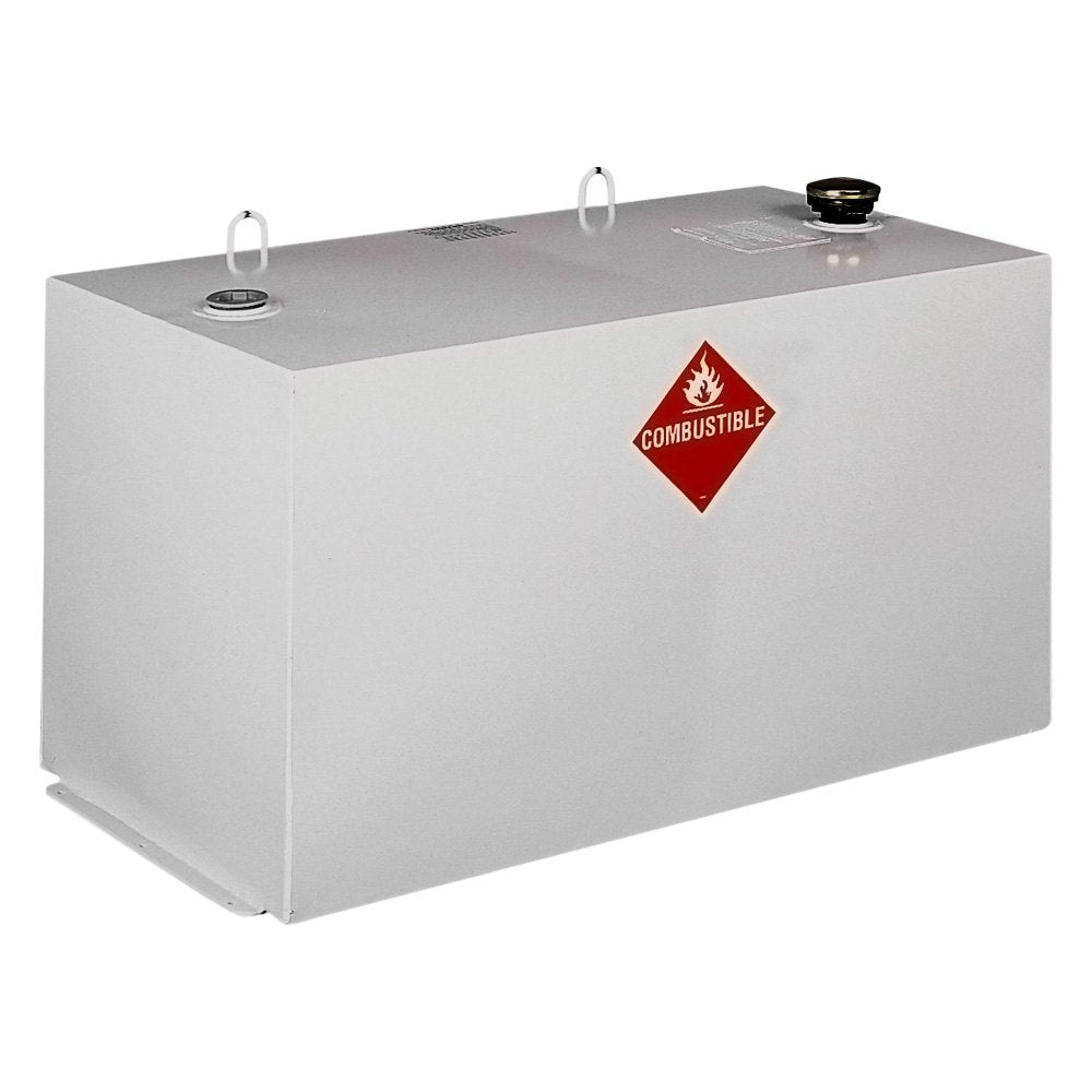 JOBOX 96 Gallon White Rectangular Steel Liquid Transfer Tank for Trucks