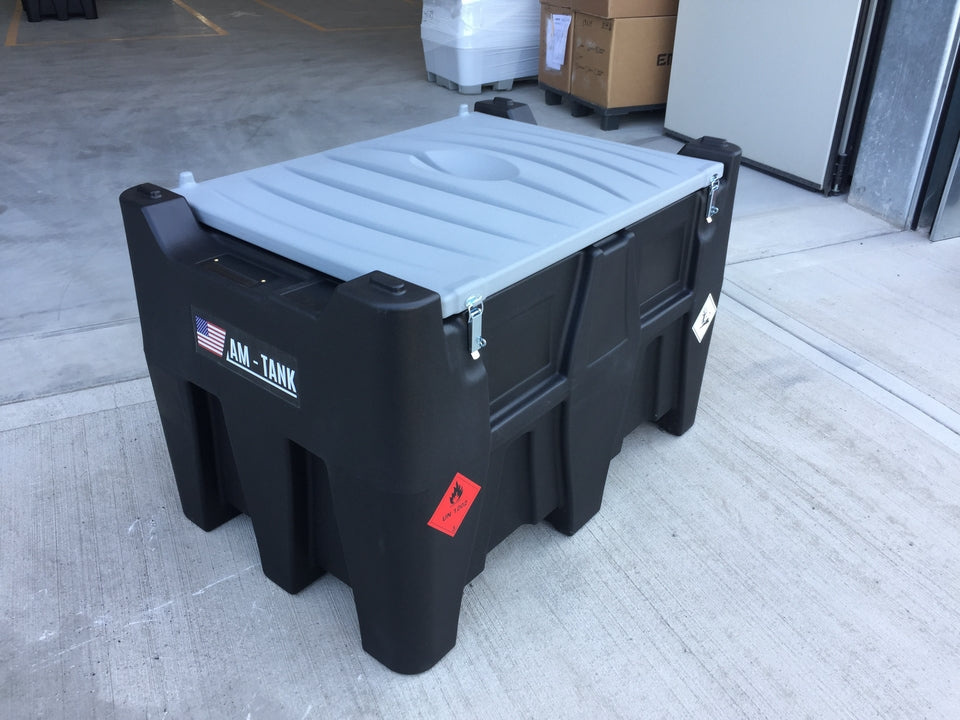 AM-Tank PREMIUM 116 Gallon Diesel transfer tank with 12v pump, meter, nozzle, battery pack