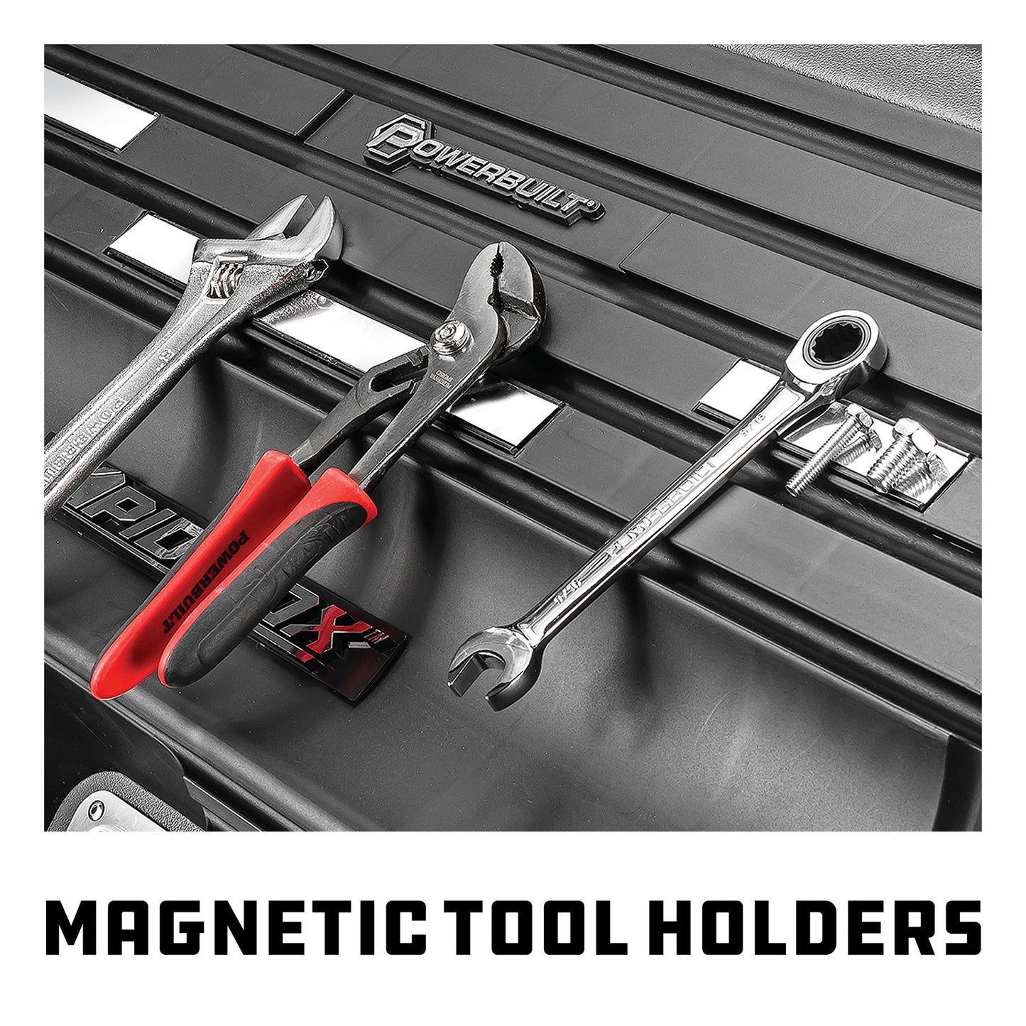 PowerBuilt Tools 26 in. Rapid Box Slant Front Tool Box-Red or Grey