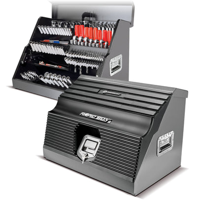 PowerBuilt Tools 26 in. Rapid Box Slant Front Tool Box-Red or Grey