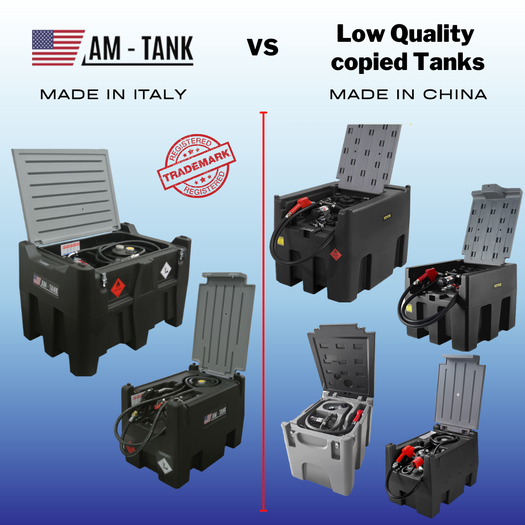 AM-Tank 155 gal DOT Diesel Transfer Tank w/ 12v Pump, Filter, Auto Nozzle