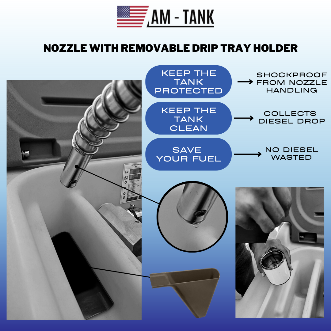 AM-Tank 155 gal DOT Diesel Transfer Tank w/ 12v Pump, Filter, Auto Nozzle