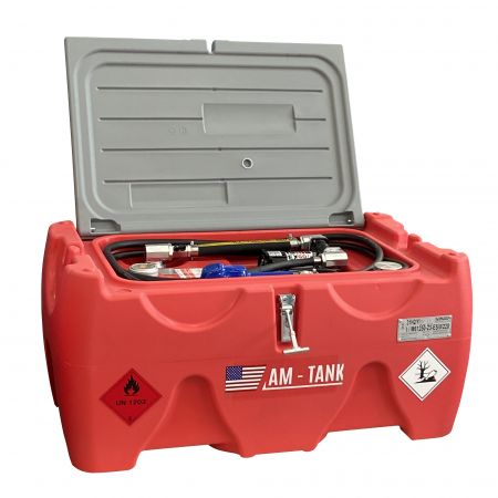 AM-Tank 40 GASOLINE Transfer Tank w/ 12v Pump, UL Automatic Nozzle