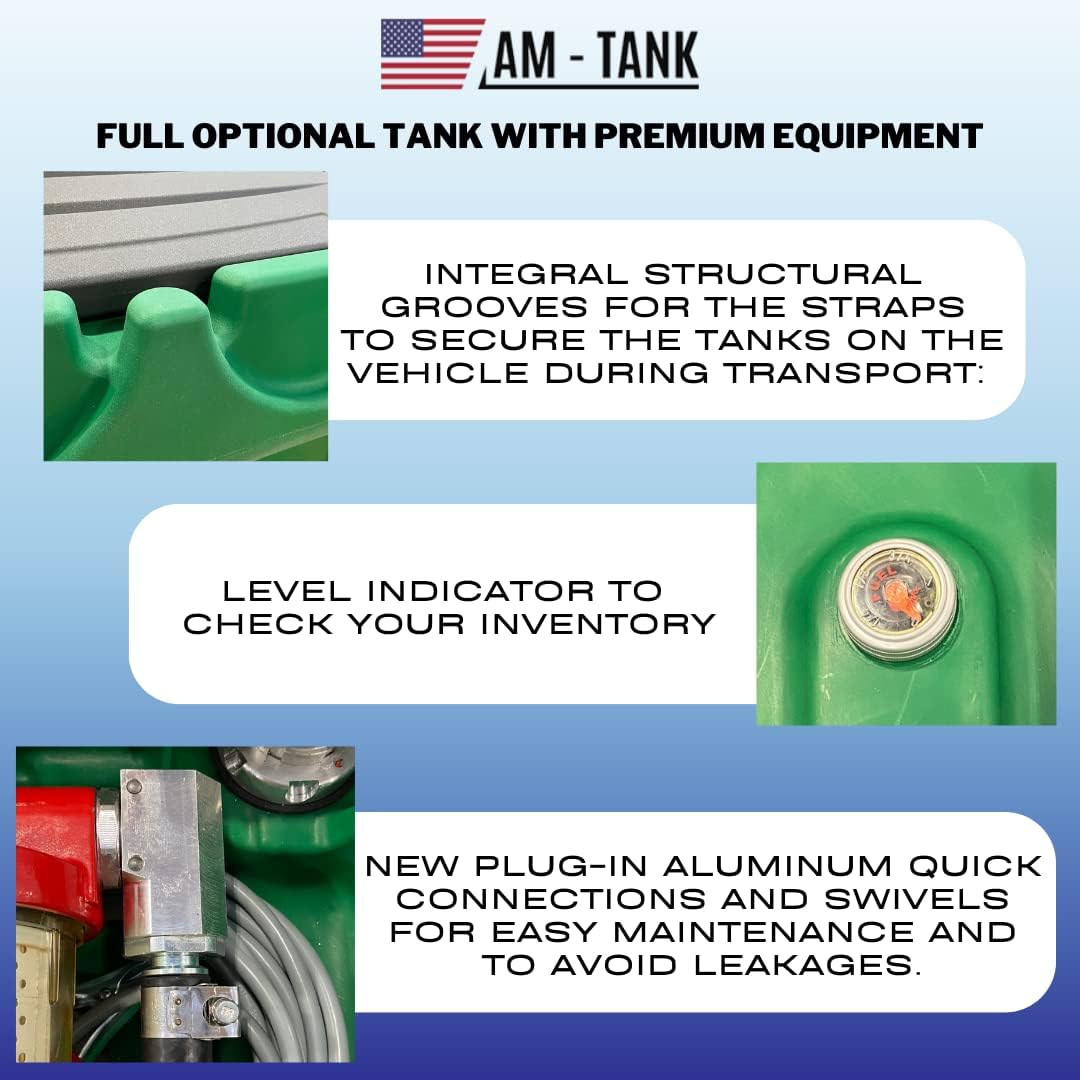 AM-Tank 40 DIESEL Transfer Tank w/ 12v Pump, Filter, Automatic Nozzle