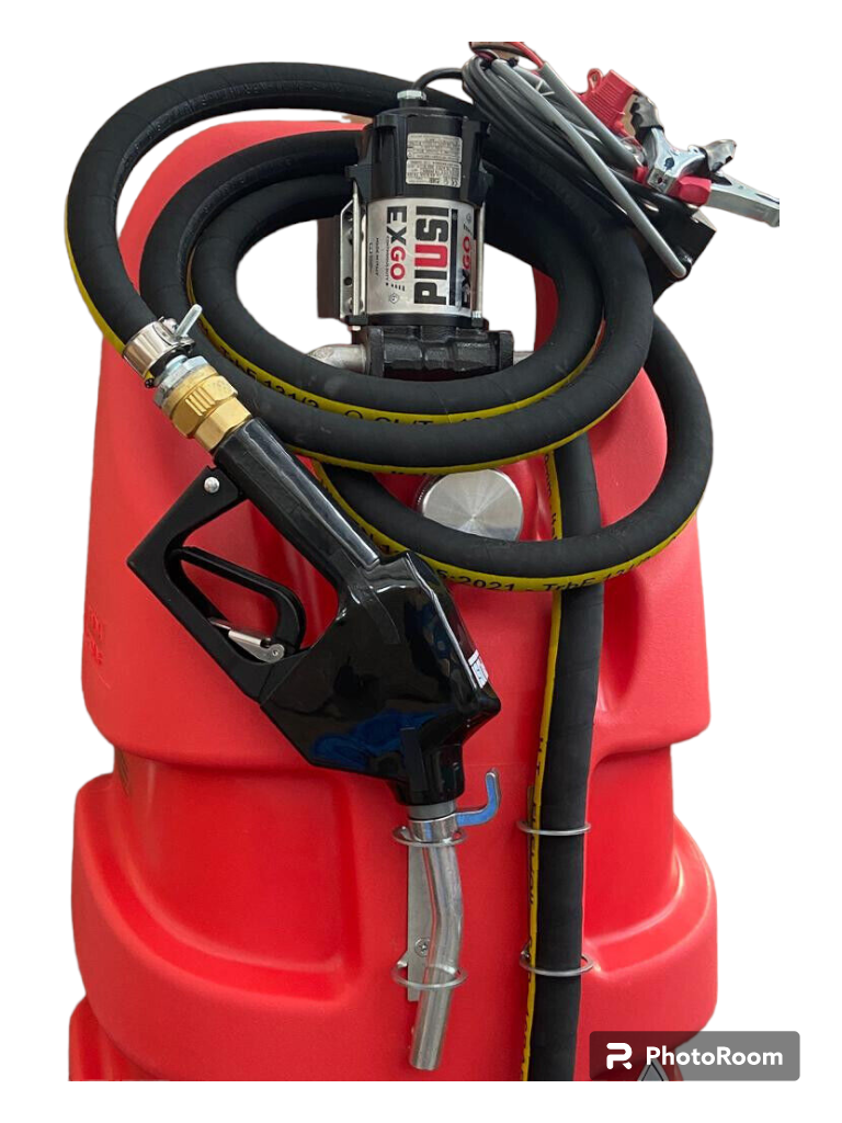 AM-Tank 29gal Gas & Diesel transfer caddy with 12V pump & auto nozzle