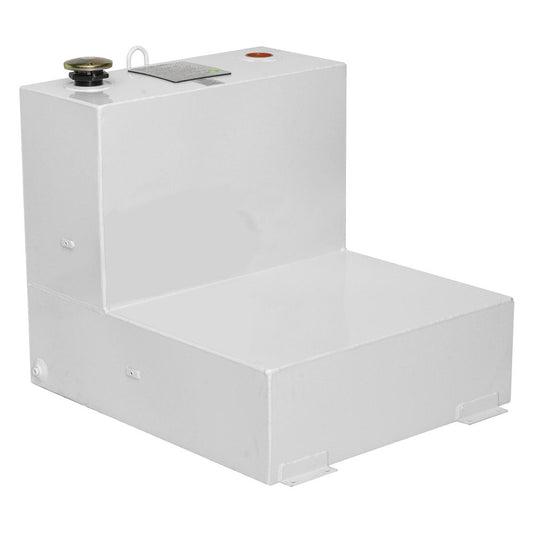 JOBOX 51 Gallon White L-Shaped Steel Liquid Transfer Tank for Trucks